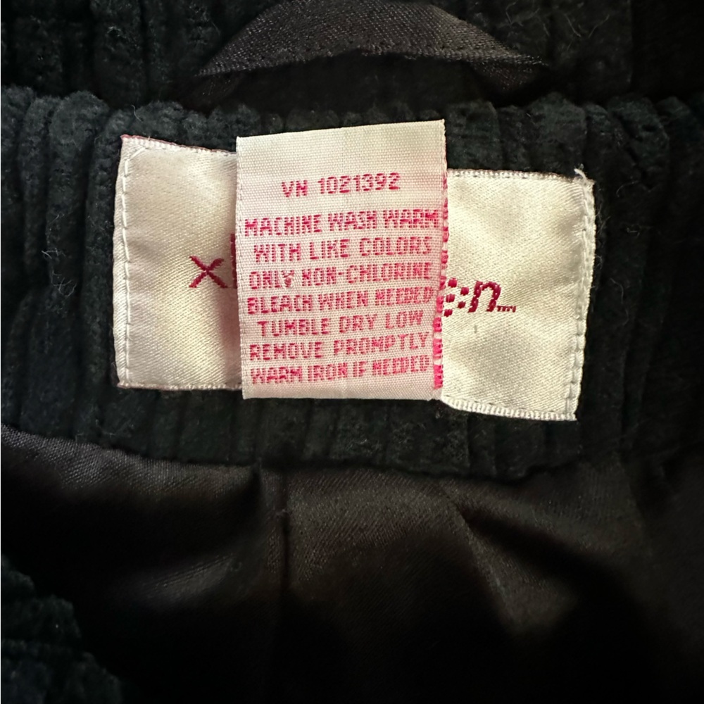 Women's Vintage Black Double Breasted Corduroy Belted Trench Coat Size M - Picture 8 of 9